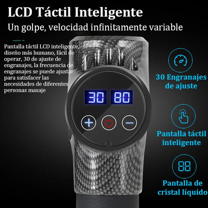 Pistola de masaje muscular profunda - Masajeador eléctrico de percusión para cuerpo, cuello, espalda y piernas
