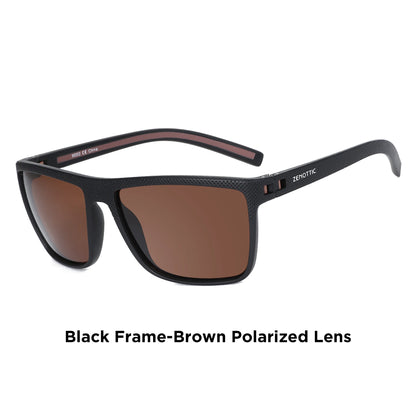 Gafas de sol polarizadas ZENOTTIC para hombre, montura ligera TR90, protección UV400, gafas de sol cuadradas
