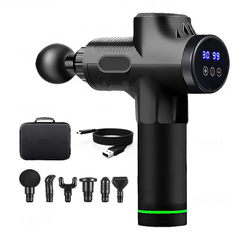 Pistola de masaje muscular profunda - Masajeador eléctrico de percusión para cuerpo, cuello, espalda y piernas