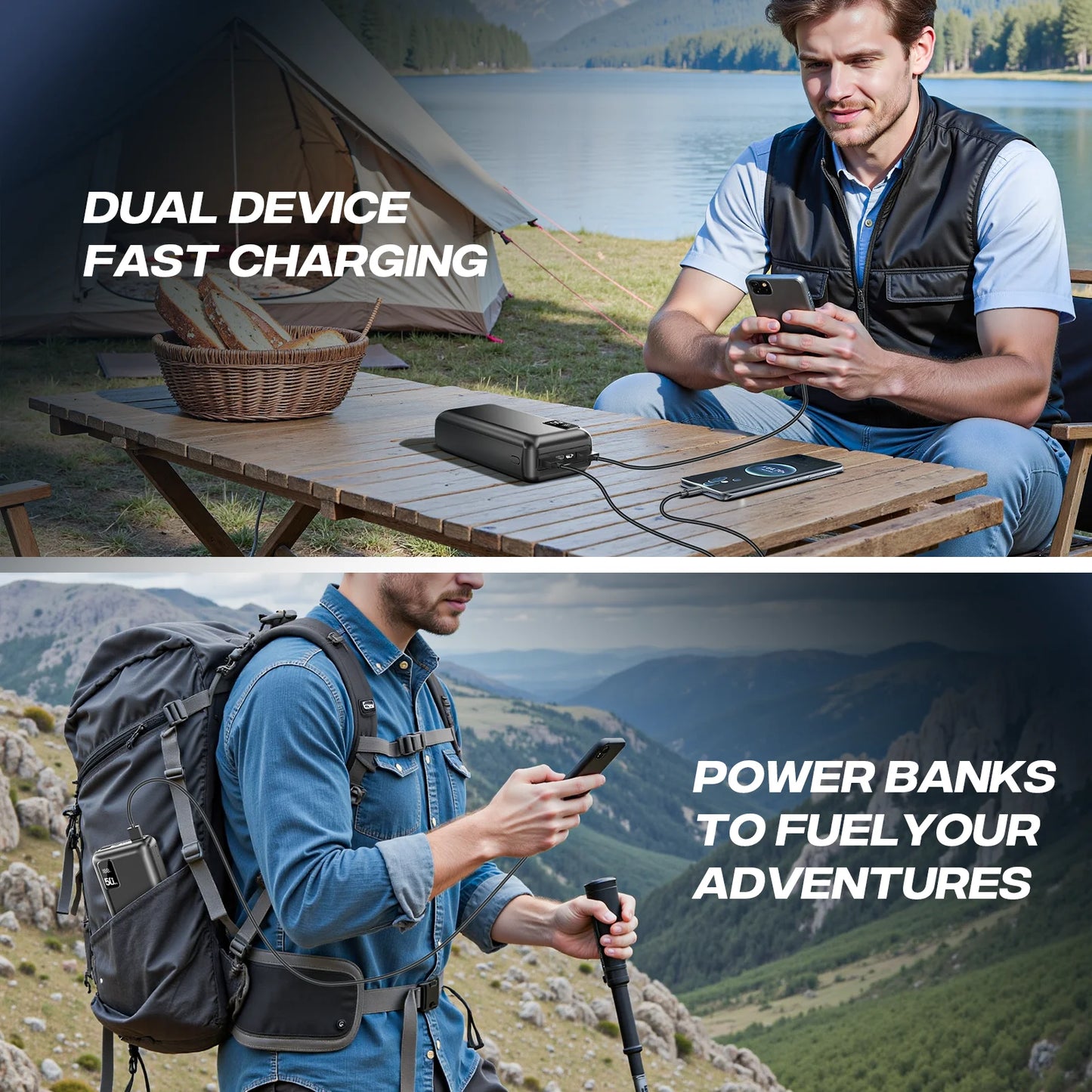 22.5W Powerbank 50000mAh QC PD3.0 Schnellladung tragbares Ladegerät externer Akku für iPad iPhone 17 Xiaomi