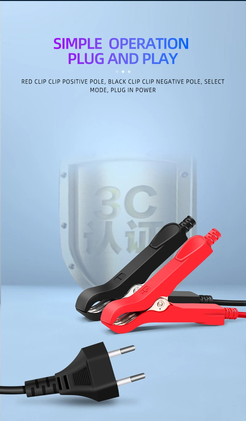 Auto Batterieladegerät 12V 6A intelligent Schnellladung Pulsreparatur Typ Vollauto-Stopp Dual-Modus Bleiakku für Motorrad Lkw