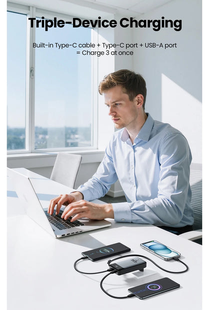 Powerbank 10000mAh 22,5W Rask lader for smarttelefon