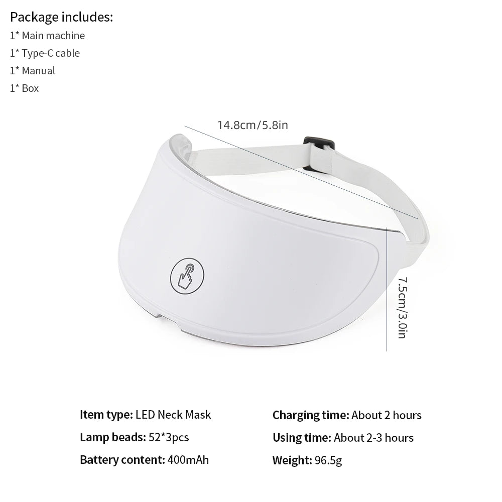 Máscara facial LED de 7 colores con terapia de luz roja para cuello para reafirmar la piel, lifting, antienvejecimiento, bio-luz, belleza, blanqueamiento en casa