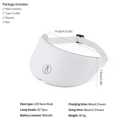 Máscara facial LED de 7 colores con terapia de luz roja para cuello para reafirmar la piel, lifting, antienvejecimiento, bio-luz, belleza, blanqueamiento en casa