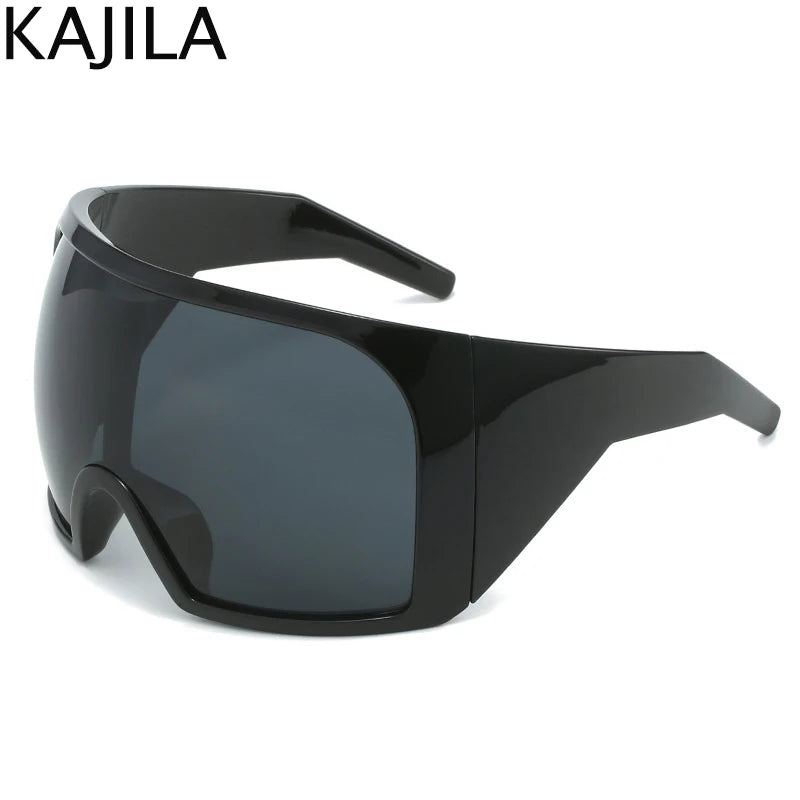 Gafas de sol punk oversize con escudo para mujer y hombre, montura grande 2025, marca de lujo, gafas de sol steampunk para damas, gafas deportivas UV400