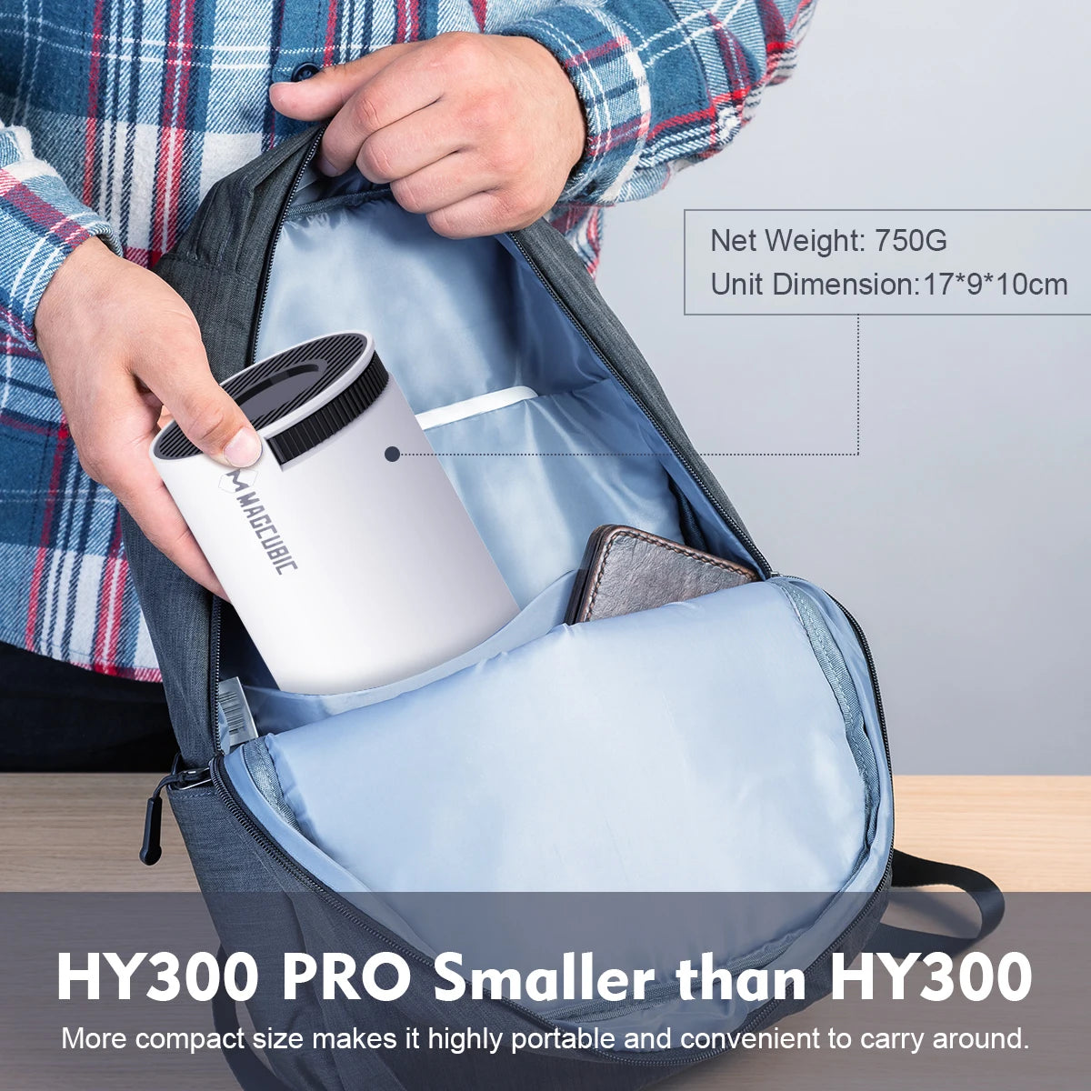 MAGCUBIC Projektor HY300 PRO 8K Android 14 Dual Wifi6 290ANSI Allwinner H726 BT5.4 1080P 1280*720P hemmabio utomhusprojektor
