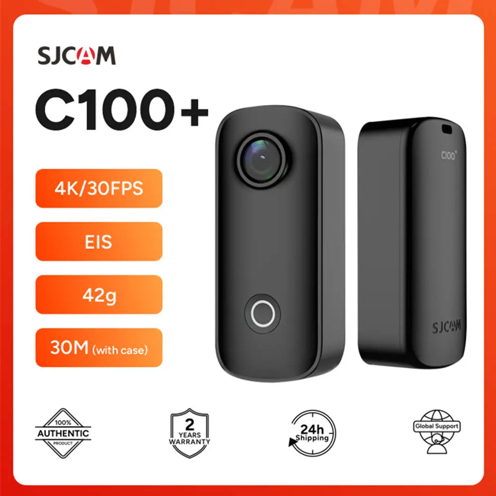 Cámara de acción SJCAM C100 Plus 4K 30M impermeable 2.4G WiFi cámara deportiva para casco de bicicleta y motocicletas