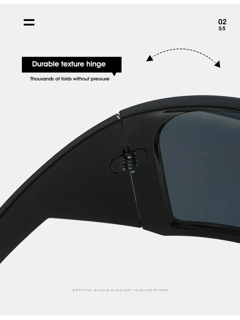 Gafas de sol punk oversize con escudo para mujer y hombre, montura grande 2025, marca de lujo, gafas de sol steampunk para damas, gafas deportivas UV400