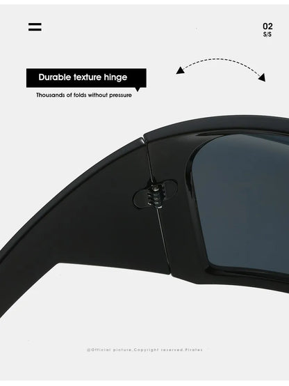 Gafas de sol punk oversize con escudo para mujer y hombre, montura grande 2025, marca de lujo, gafas de sol steampunk para damas, gafas deportivas UV400
