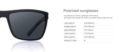 Gafas de sol polarizadas ZENOTTIC para hombre, montura ligera TR90, protección UV400, gafas de sol cuadradas
